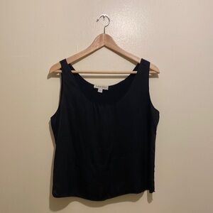 ILANA WOLF BLACK SILK TOP BLOUSE. Size L